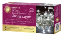 Shatchi 80LEDs Lights Clear Cable Battery Operated Fairy String Christmas Decorations in White - thumbnail 3