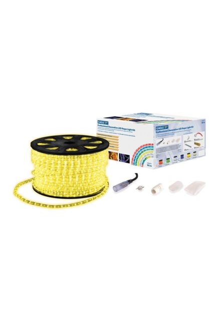 Netagon Static LED Rope Light Kit With Wiring Accessories Kit 90m Yellow - image 1