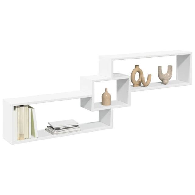 Berkfield Home Wall Cabinet 158x18x53 cm White Engineered Wood - Size: 158 x 18 x 53 cm - image 1