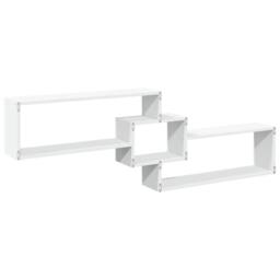 Berkfield Home Wall Cabinet 158x18x53 cm White Engineered Wood - Size: 158 x 18 x 53 cm - thumbnail 6