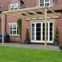 Rutland County Garden Furniture Ltd Wall Mounted Box Pergola - L480 x W480 x H270 cm - Light Green - thumbnail 3