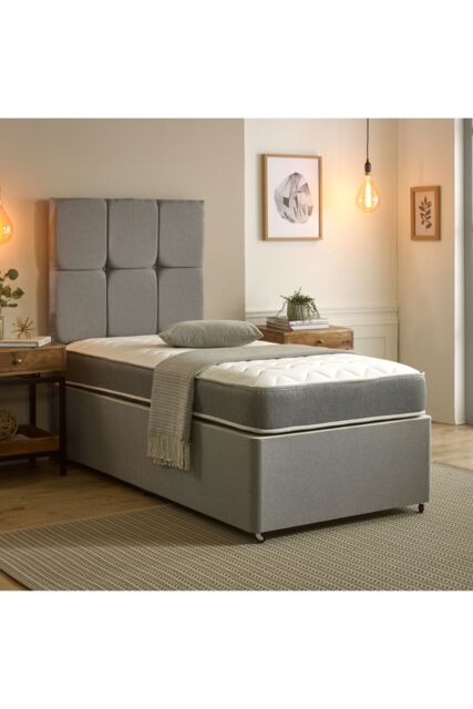 Starlight Beds Zig Zag Hybrid Spring Mattress - 19cm Deep Soft Firmness in Grey - Size: Single - image 1