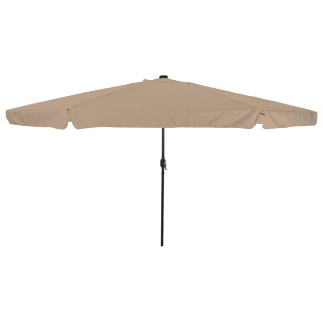 Berkfield Home Garden Umbrella with LED Lights 395x245 cm Taupe