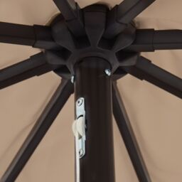 Berkfield Home Garden Umbrella with LED Lights 395x245 cm Taupe - thumbnail 5