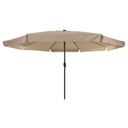 Berkfield Home Garden Umbrella with LED Lights 395x245 cm Taupe - thumbnail 4