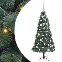 Berkfield Home Artificial Pre-lit Christmas Tree with Ball Set Green 120 cm - thumbnail 2