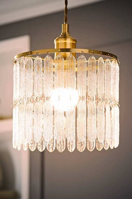 ValueLights Aldgate Textured Acrylic Ceiling Light Lamp Shade with Bulb in Metallic Gold - image 1