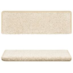 Berkfield Home Carpet Stair Treads 15 pcs 65x21x4 cm White - Size: Medium - thumbnail 3