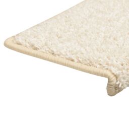 Berkfield Home Carpet Stair Treads 15 pcs 65x21x4 cm White - Size: Medium - thumbnail 4