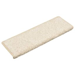 Berkfield Home Carpet Stair Treads 15 pcs 65x21x4 cm White - Size: Medium - thumbnail 2