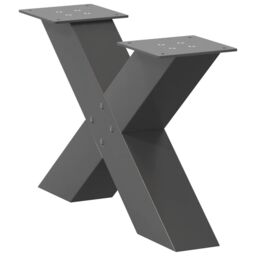 Berkfield Home Coffee Table Legs X-Shaped 2 pcs Anthracite 50x(30-31) cm Steel in Black - thumbnail 4