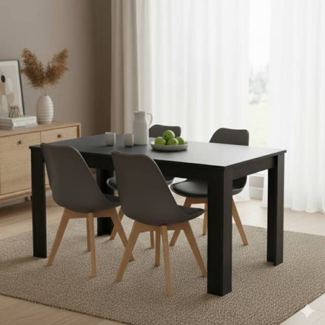 KOSY KOALA Dining Table Set with 4 Chairs Modern Dining Furniture in Charcoal - image 1