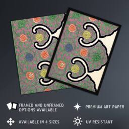 "Artery8 Owen Jones Ornamental Flower Motif Pattern Wall Art Print in Purple - Size: W12"" x H16""" - thumbnail 2