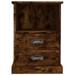 Berkfield Home Elegant Bedside Cabinet Smoked Oak 43x36x60 cm in Brown - Size: 43 x 36 x 60 cm - thumbnail 6