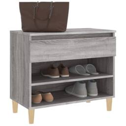 Berkfield Home Shoe Cabinet Grey Sonoma 70x36x60 cm Engineered Wood - Size: 70 x 36 x 60 cm - thumbnail 4