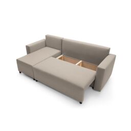 Abakus Direct Oslo Reversible Corner Sofa Bed in Sand in Khaki - thumbnail 3