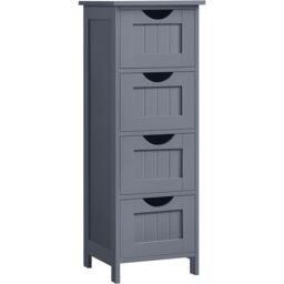 VASAGLE Compact Bathroom Floor Cabinet with 4 Drawers Freestanding in Dark Grey - thumbnail 6