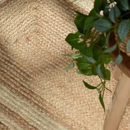 THE RUGS Braided Jute Nuru Reversible Living Room Bordered Rug in Beige - Size: 200 cm x 300 cm - thumbnail 7