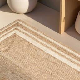 THE RUGS Braided Jute Nuru Reversible Living Room Bordered Rug in Beige - Size: 200 cm x 300 cm - thumbnail 8