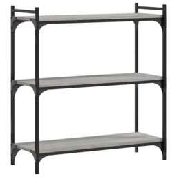 Berkfield Home Bookcase 3-Tier Grey Sonoma 80x30x86 cm Engineered Wood - Size: 80 x 30 x 86 cm - thumbnail 2