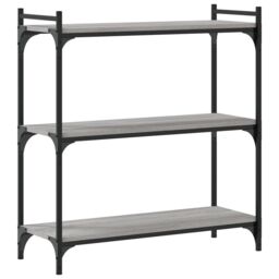 Berkfield Home Bookcase 3-Tier Grey Sonoma 80x30x86 cm Engineered Wood - Size: 80 x 30 x 86 cm - thumbnail 6