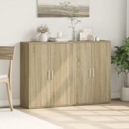 Berkfield Home Sideboards 2 pcs Sonoma Oak 60x31x84 cm Engineered Wood in Brown - Size: 60 x 31 x 84 cm - thumbnail 3