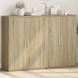 Berkfield Home Sideboards 2 pcs Sonoma Oak 60x31x84 cm Engineered Wood in Brown - Size: 60 x 31 x 84 cm - thumbnail 1