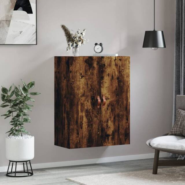 Berkfield Home Wall Mounted Cabinet Smoked Oak 69.5x34x90 cm in Brown - image 1