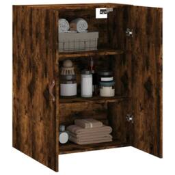 Berkfield Home Wall Mounted Cabinet Smoked Oak 69.5x34x90 cm in Brown - thumbnail 5