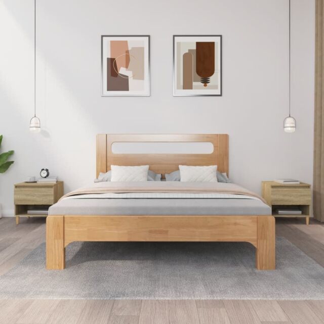 Berkfield Home Bedside Tables 2 pcs Sonoma Oak 50x46x50 Engineered Wood in Brown - image 1