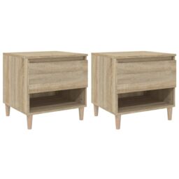 Berkfield Home Bedside Tables 2 pcs Sonoma Oak 50x46x50 Engineered Wood in Brown - thumbnail 2