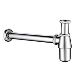 Nordara Bathroom Standard Basin Sink Chrome Round Bottle Trap Waste in Silver - thumbnail 4