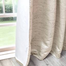 New Edge Blinds Wisteria Textured Eyelet Curtains in Natural - Size: 168 cm width x 137 cm drop - thumbnail 5