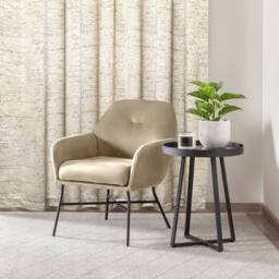 New Edge Blinds Wisteria Textured Eyelet Curtains in Natural - Size: 168 cm width x 137 cm drop - thumbnail 4