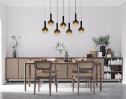 Lucide 'MARIUS' Dimmable Adjustable Indoor Stylish Bar Pendant Light 7xE27 in Black - thumbnail 5