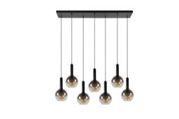 Lucide 'MARIUS' Dimmable Adjustable Indoor Stylish Bar Pendant Light 7xE27 in Black - thumbnail 2