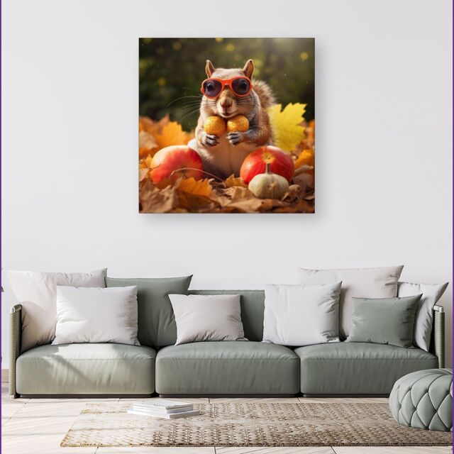 Warren Reed - Designer Nuts For Winter Canvas - Size: w40 inch x h40 inch - image 1
