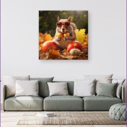 Warren Reed - Designer Nuts For Winter Canvas - Size: w40 inch x h40 inch - thumbnail 1