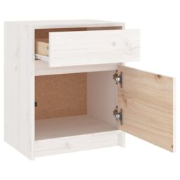Berkfield Home Bedside Cabinet White 40x31x50 cm Solid Pinewood - Size: 40 x 31 x 50 cm - thumbnail 6