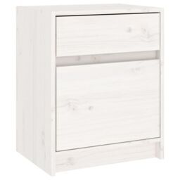 Berkfield Home Bedside Cabinet White 40x31x50 cm Solid Pinewood - Size: 40 x 31 x 50 cm - thumbnail 2