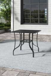 Garden Sanctuary Garden Metal Slatted Dining Coffee Table in Black - Size: Large - thumbnail 2