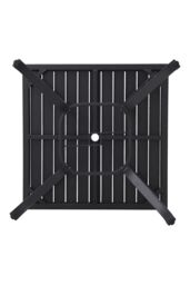 Garden Sanctuary Garden Metal Slatted Dining Coffee Table in Black - Size: Large - thumbnail 5