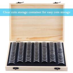NESTLUNE 100Pcs Coins Display Storage Box Case Capsules Wooden in Natural - Size: 500mm - thumbnail 6