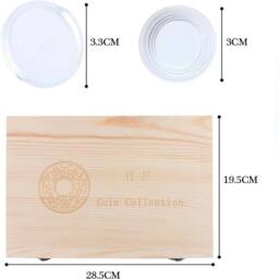 NESTLUNE 100Pcs Coins Display Storage Box Case Capsules Wooden in Natural - Size: 500mm - thumbnail 2
