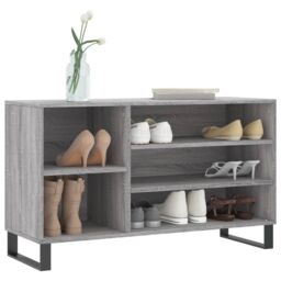 Berkfield Home Shoe Cabinet Grey Sonoma 102x36x60 cm Engineered Wood - Size: 102 x 36 x 60 cm - thumbnail 3