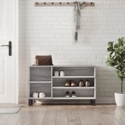 Berkfield Home Shoe Cabinet Grey Sonoma 102x36x60 cm Engineered Wood - Size: 102 x 36 x 60 cm - thumbnail 1