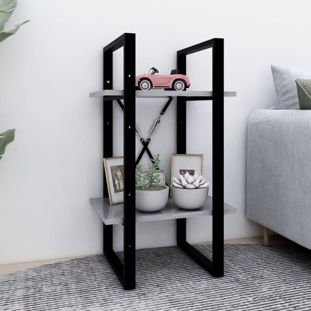 Berkfield Home 2-Tier Book Cabinet Concrete Grey 40x30x70 cm Engineered Wood - Size: 40 x 30 x 70 cm - image 1
