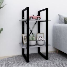 Berkfield Home 2-Tier Book Cabinet Concrete Grey 40x30x70 cm Engineered Wood - Size: 40 x 30 x 70 cm - thumbnail 1