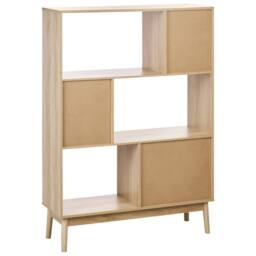 Wyld and Coco Bookcase Light Brown MDF with Pine Accents 2 Drawers - thumbnail 5