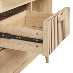 Wyld and Coco Bookcase Light Brown MDF with Pine Accents 2 Drawers - thumbnail 8